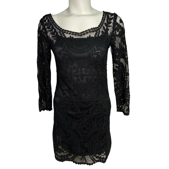 Express Dresses & Skirts - Express Women's Jr XS Black Lace Dress Length 30", Sleeve Length 20" Good Cond.